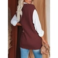 thumbnail image 6 of Asyoly Womens Cable Knit Sweater Vest V Neck Solid Color Loose Sleeveless Sweaters Pullovers Casual Jumper Knitwear Tank Tops, 6 of 6