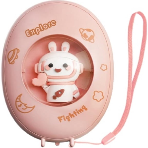 SUKVPSI Space Rabbit Hand Warmer, 2 Heat Settings, USB Rechargeable Mini Portable Heater with 7-Color Ambient Light, Fast Heating Cute Cartoon Warmer for Winter Gifts Kids Adults