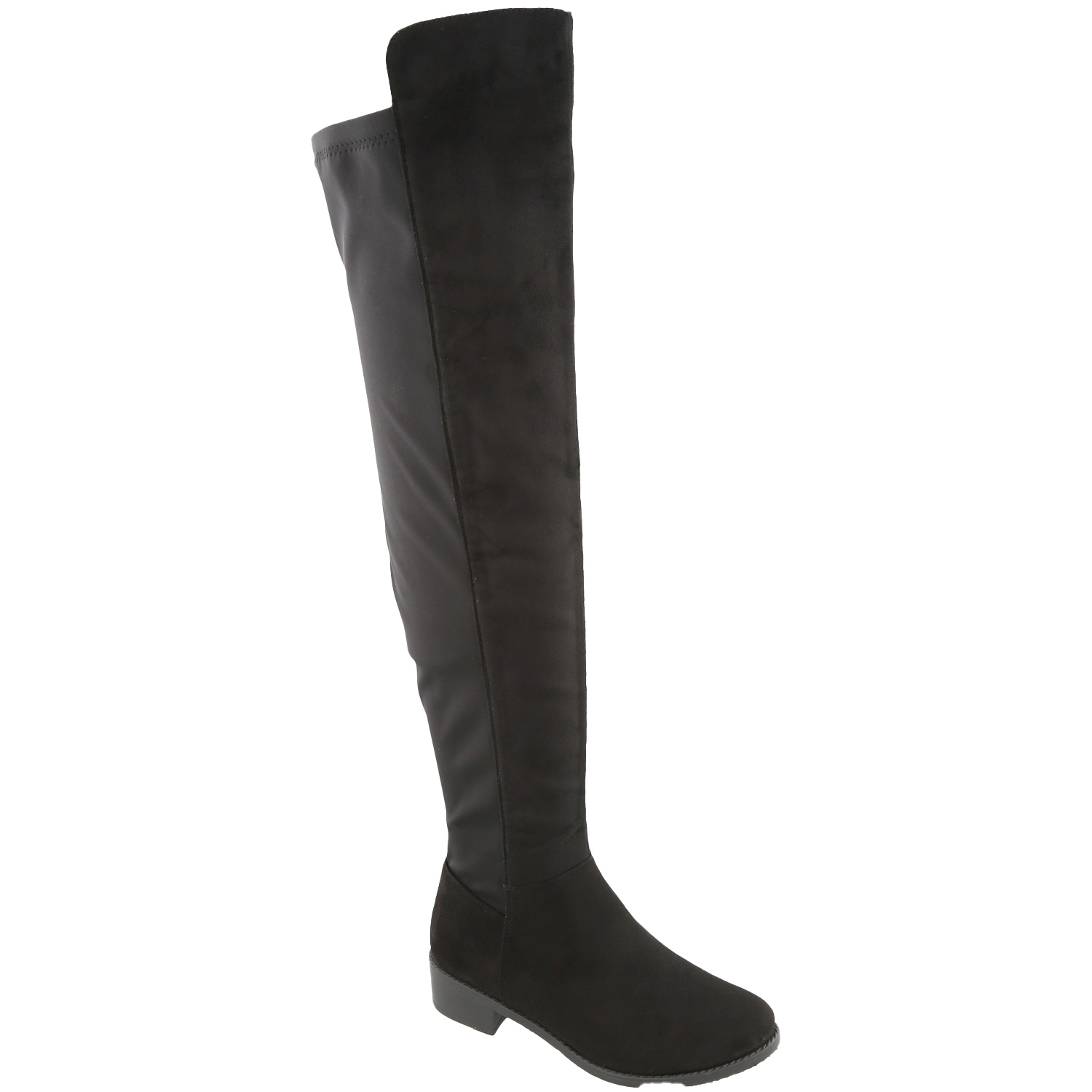 low block heel over the knee boots