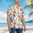 thumbnail image 5 of Daiia Flower Hawaiian Shirt for Men Gentle Cotton Regular Short Sleeve Casual-Medium, 5 of 9