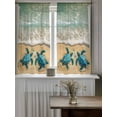thumbnail image 4 of Coastal Turtle Tier Curtains 45 Inch Length,Sheer Curtains for Bedroom Living Room Window Summer Beach Nautical Ocean Waves Rod Pocket Drapes Kitchen Curtains Small Half Window 27.5"x45" 2 Panels, 4 of 7