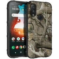 Case for Kyocera DuraSport 5G UW Phone (C6930), Outdoor Camouflage Rugged Shield Cover [Matte Grip Texture] - Tree Real Woods Camo