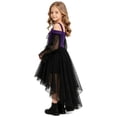 thumbnail image 5 of Girls Gothic Off Shoulder Party Dress, Lace Long Sleeve Corset High Low Tulle Dress, Halloween Christmas Witch Role Play Costume Dress Birthday Holiday Daily Wearfor Girls Ages 7-12, 5 of 8