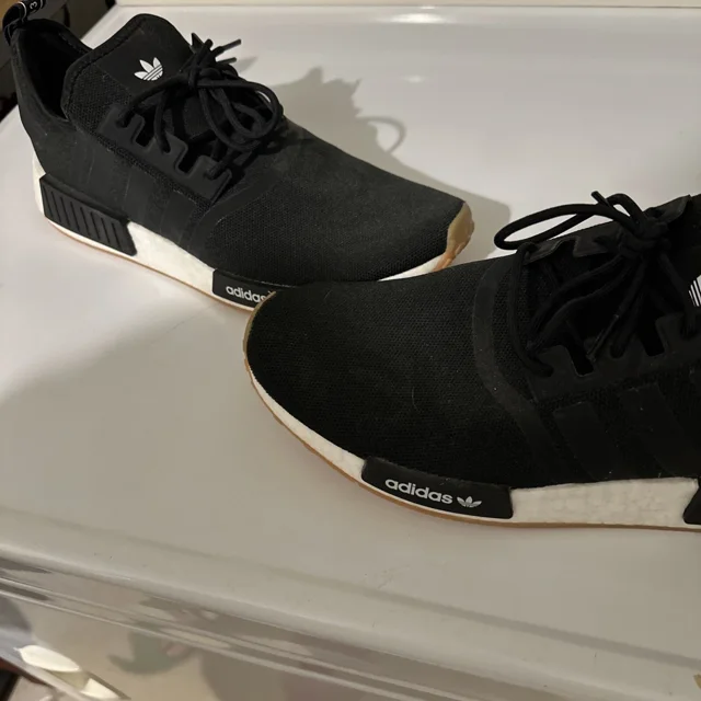 Ad-id-as NMD R1 Men's Size 12 Prime Shoes Sneakers Black with White accent GZ9257