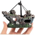 thumbnail image 3 of Aquarium Decoration, Fish Tank Ornaments Shipwreck Decor Sunken Ship for Freshwater Saltwater Tanks 14.5*12*5.5cm, 3 of 5