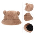 thumbnail image 3 of Gorro de invierno de felpa con orejas de oso para mujer y niña, ideal para exteriores, 3 of 7