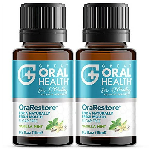 OraRestore Bad Breath Treatment for Adults Halitosis: Dentist Formulated Oral Rinse Concentrate Tooth Oil Liquid Toothpaste, Fresh Breath Mouthwash for Dry Mouth, Oral Care, Healthy Gums, Teeth -2pack