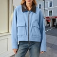 thumbnail image 5 of VSSSJ Women's Corduroy Jacket Full Zip Up Long Sleeve Collared Casual Lightweight Fall Winter Jackets Coat Outerwear with Pockets Sky Blue XS, 5 of 8
