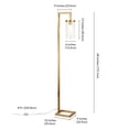 thumbnail image 4 of HomeRoots 67" Brass Reading Floor Lamp With Clear Transparent Glass Drum Shade, 4 of 10