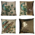 thumbnail image 1 of ABPHQTO Hermoso pavo real popular plumas de pavo real Reversible sirena lentejuelas funda de almohada decoración del hogar funda de cojín 45x45 cm, 1 of 2