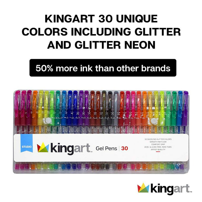 KINGART® Glittering Colored Gel Pens, Scrapbook, Journals, or
