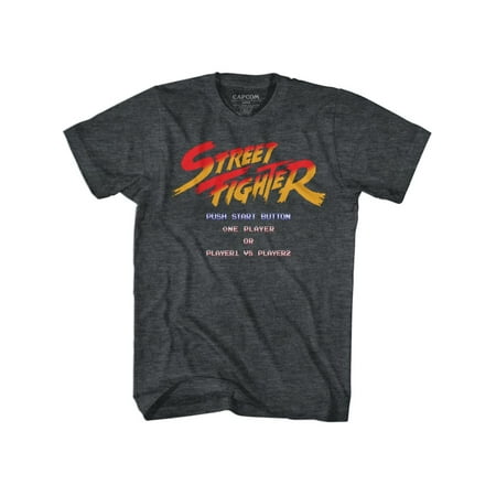 Street Fighter Video Martial Arts Arcade Game Start Screen Adult T-Shirt (Best Way To Start A Tshirt Business)