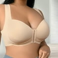 thumbnail image 5 of Elvqul Bras for Women Front Closure Plus Size Bra Everyday Full Coverage Wireless Womens Bras Beige, 5 of 5