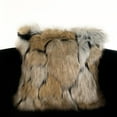 thumbnail image 2 of Plutus 18" x 18" Wild Wolf Animal Faux Fur Luxury Throw Pillow in Black, 2 of 3