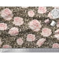 thumbnail image 2 of Soimoi Cotton Duck Fabric Check & Roses Floral Print Sewing Fabric Yard 42 Inch Wide, 2 of 3