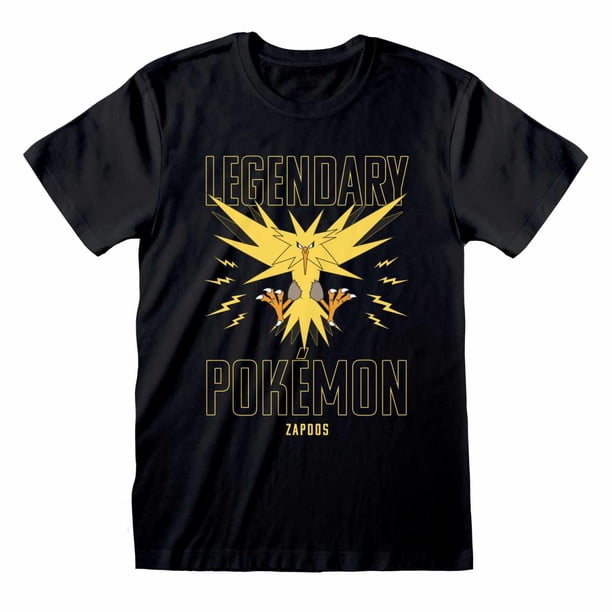 Pokemon - Camiseta Legendary de Zapdos para Adultos Unisex (Negro)
