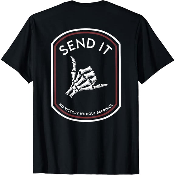 Cotton Short Sleeve Send It No Victory Without Sacrifice (on back) T-Shirt for Men Women