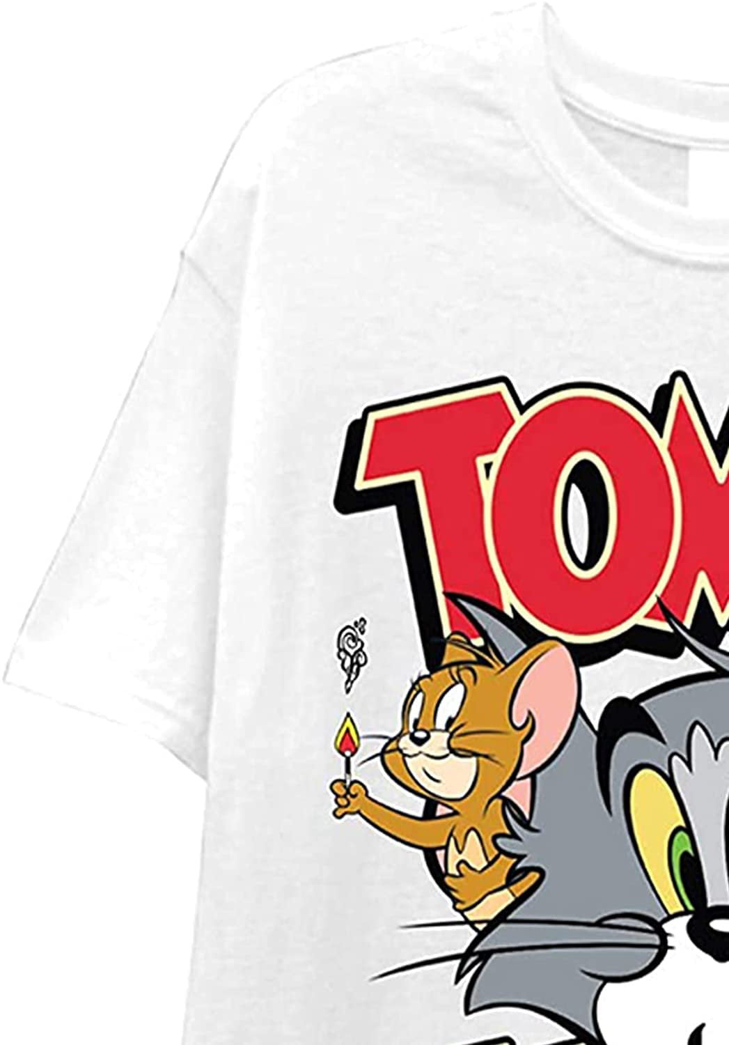 X-Large - T-Shirt - Heather, Tee Shirt Jerry Hanna-Barbera Battle Charcoal Cartoon Vintage Mens Tom & Chase Classic