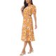 thumbnail image 4 of INSPIRE CHIC Vestido Floral de Verano para Mujeres con Bolsillos, Manga Abullonada, Cuello Redondo, Cintura Cortada, Vestido Midi Flowy Amarillo L, 4 of 6