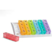 Ezy Dose Weekly (7-Day) Pill Organizer, Vitamin and Medicine Box, 4 Times a Day, Rainbow