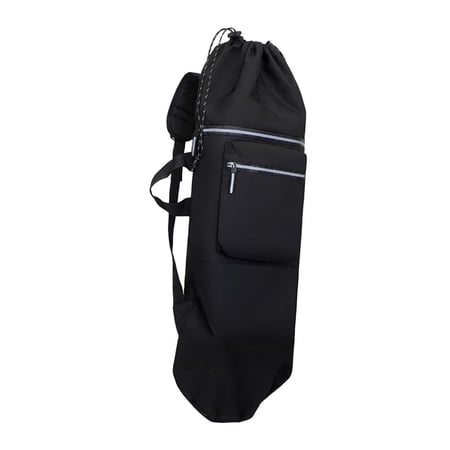 Miulika Skateboard Backpack Drawstring Closure Yoga Mat Storage Bag Waterproof Longboard Carry Case with Adjustable Straps for Travel Black