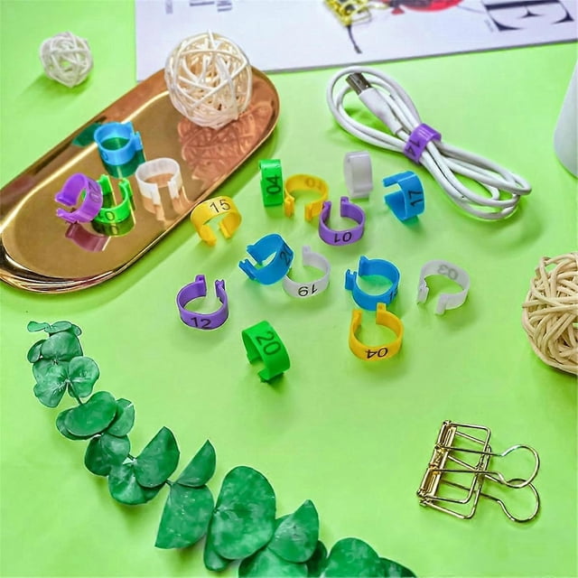 80Pcs 16mm Chicken Leg Bands with 8 Colors,Colorful 01-80 Numbered Chicken Identification Leg Bands