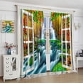 thumbnail image 4 of Autumn Landscape Blackout Curtains,Fall Morning Mountain Nature Forest Lake Clear Water Rod Pocket Window Treatment for Living Room 84x84 Inch, 4 of 6