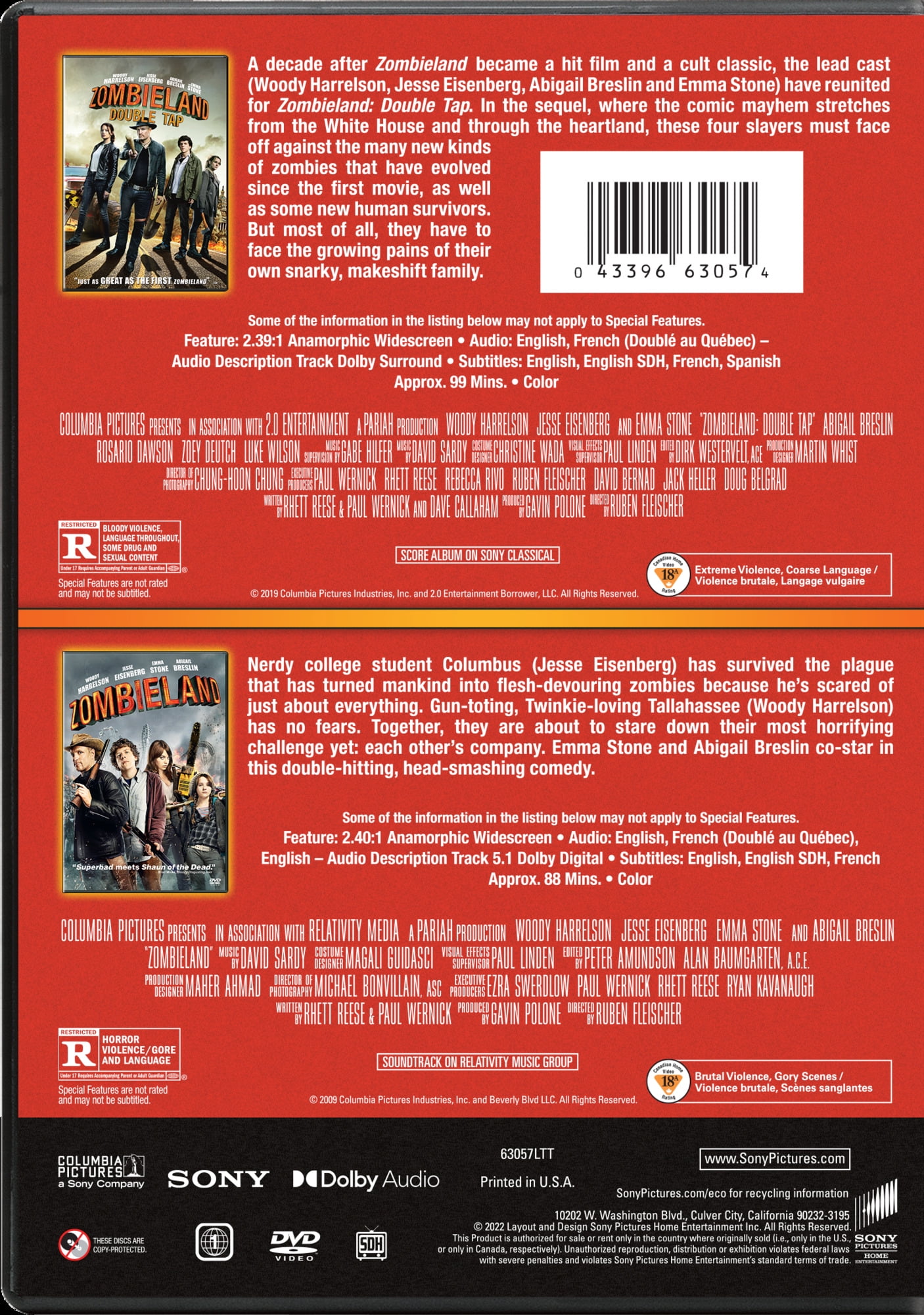 Zombieland / Zombieland 2: Double Tap - Multi-Feature (DVD