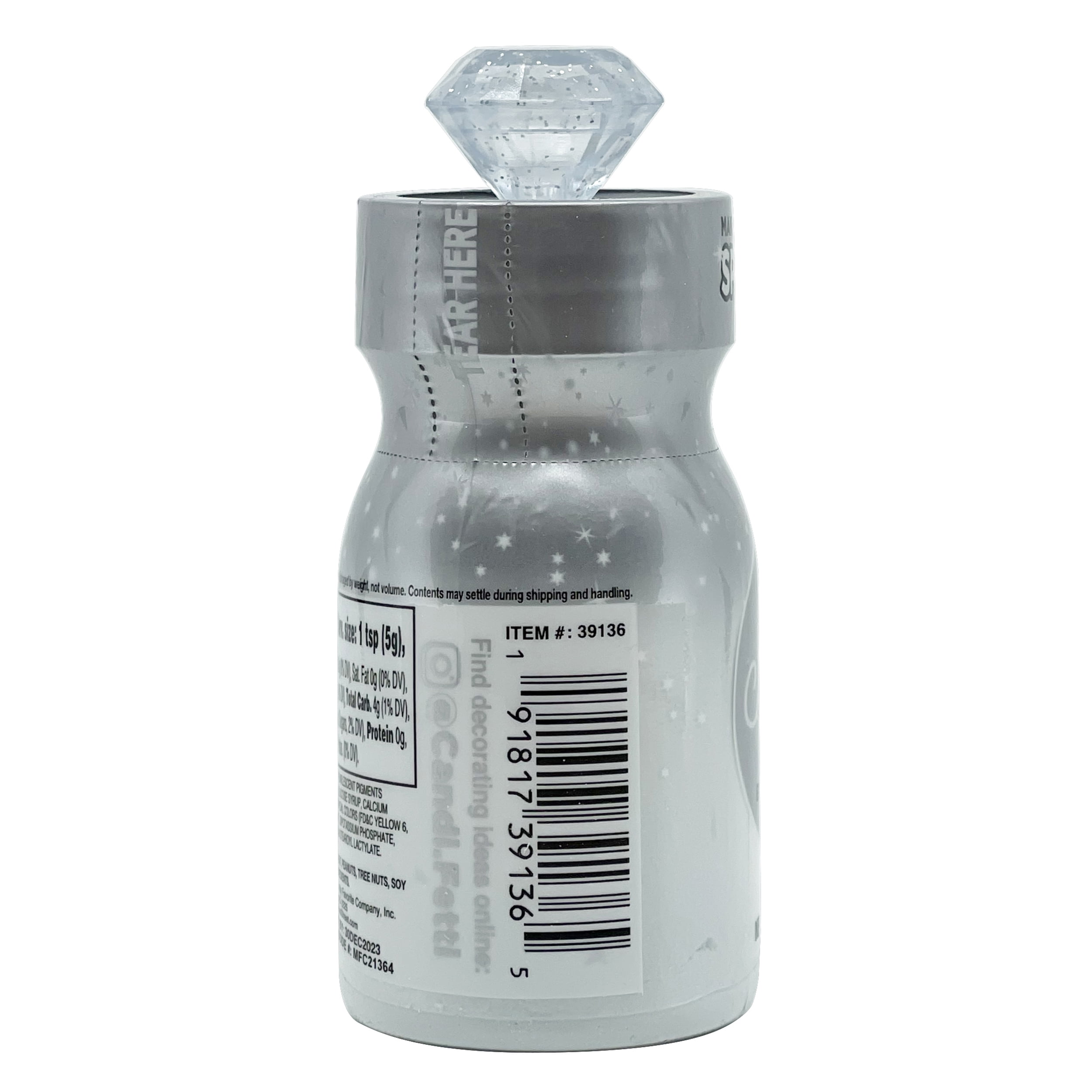 (4 pack) CandiFetti Edible Décor Silver Sparkle Dust, 2.47 oz