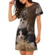 thumbnail image 2 of Easygdp Cat Family Camisón de manga corta para mujer, informal, estampado, 2 of 6