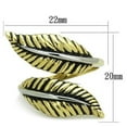 thumbnail image 2 of Two-Tone IP Gold (Ion Plating) Stainless Steel Ring with Epoxy in Jet for Women Boho Theme Jet Stone Color Style TK1707 Size 10, 2 of 4