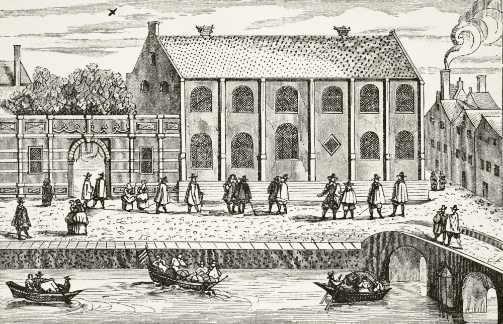 Leyden Or Leiden University Holland After A Contemporary Drawing Made Circa 1614 From Science And Literature In The Middle Ages By Paul Lacroix Published London 1878 Canvas Art - Ken Welsh Design Pic