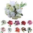 thumbnail image 3 of Rosa Sosteniendo Flores Ramo Novia Accesorios de Fotografía de Boda Flores Falsas Artificiales 12 Piezas seitruly JJ19843-01, 3 of 6