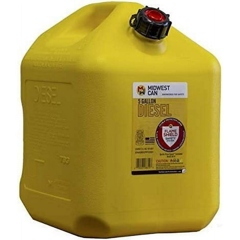Midwest 5 Gallon Diesel Can with Quick-Flow Spout, Auto Shut Off