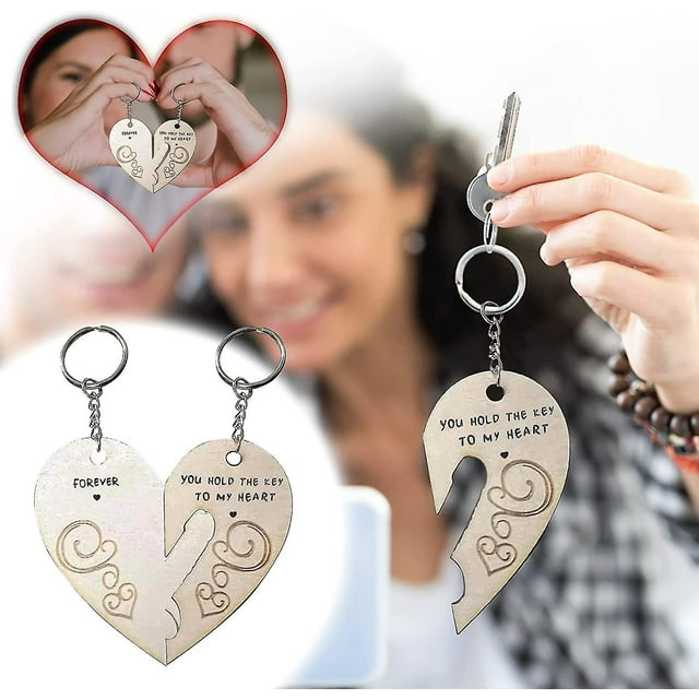 Valentines Couple Keychain - You Hold The Key To My Heart Couple Keychain For Him And Her -sz.10261