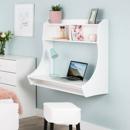 Prepac Contemporary Desk - Prepac Compact Hanging Desk, White