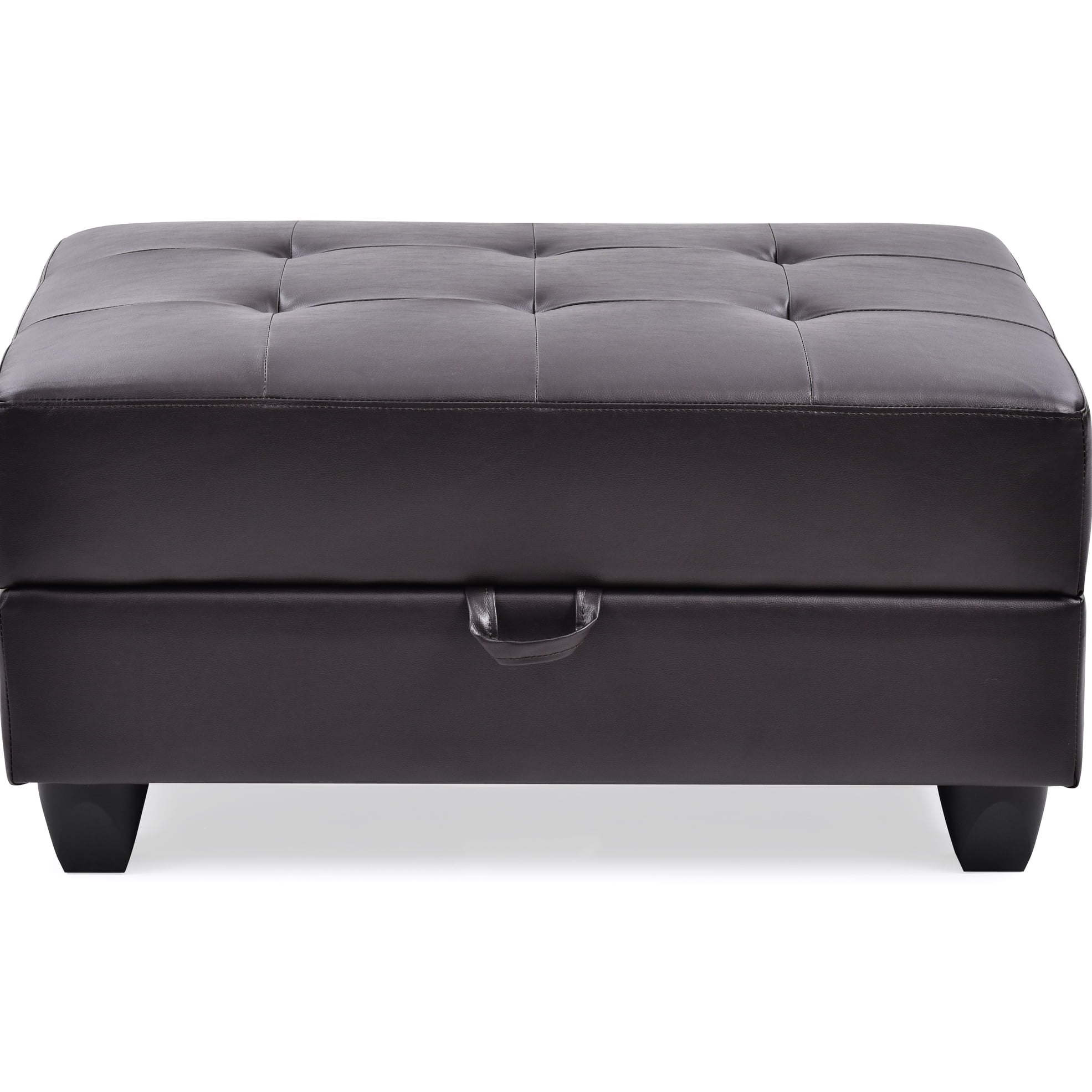 Stylish In Cappuccino - Soft Seating, No Assembly, Hardwood Frame, Easy Clean Faux Leather, 36.48 X 25.31 17.95 Adds Style And Comfort, , Clean, 37x26x18