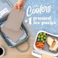 thumbnail image 2 of Cool Coolers by Fit & Fresh XL Slim Ice Packs, Space Saving Reusable Ice Packs for Lunch Boxes, Freezer Packs, Reusable Ice Packs for Lunch Boxes & Coolers, 4pk, Taupe, 2 of 10