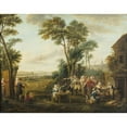 thumbnail image 2 of Louis Joseph Watteau 14x12 Gold Ornate Wood Frame and Double Matted Museum Art Print Titled - The&nbsp;Departure of the Conscripts, 2 of 4