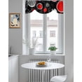 thumbnail image 5 of Abstract Red Tie Up Valances Curtain, Adjustable Kitchen Black Grey Circle Modern Geometric Art Valances for Windows Decor, Rod Pocket Short Curtains Set for Bedroom/Bathroom, 60"x18", 5 of 8