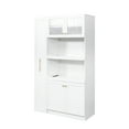 thumbnail image 6 of REDSASA Multi-Functional Pantry Cabinet with Pull-Out Shelves - Farmhouse 4-Door Storage Organizer for Kitchen Dining Room, White, 6 of 9