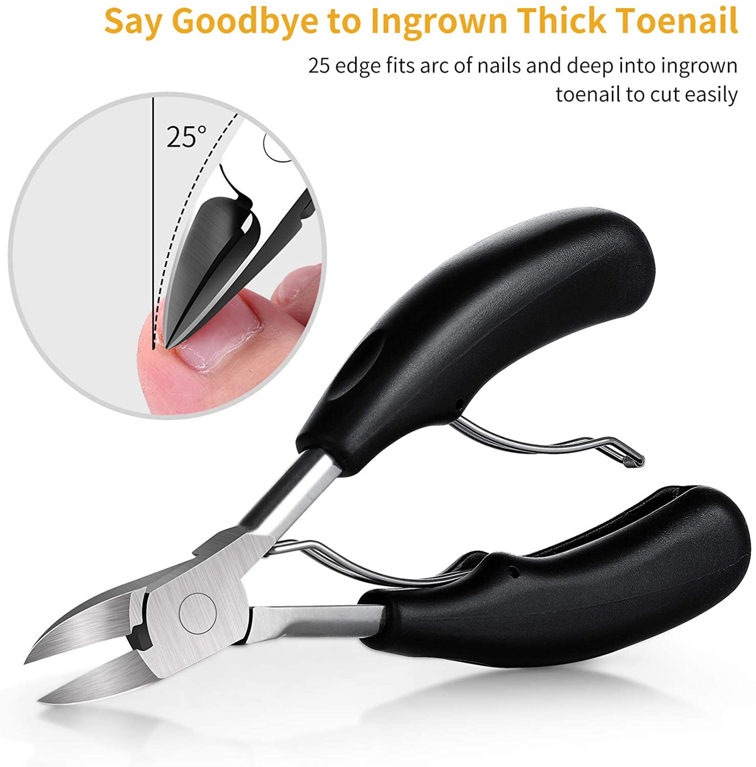 Pinkiou Long Handled Toenail Scissors Clippers Toenail Clippers for Seniors  Thick Toenails Ingrown Toenail File 