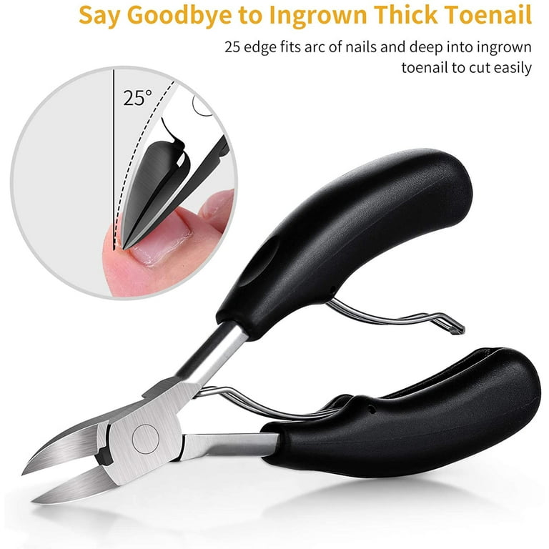 Toenail Clippers, Medical Grade Toe Nail Trimmer, Nail Clippers for Thick  Nails or Ingrown Toenail Tool, Stainless Steel Sharp Pedicure Toe Nail  Clippers Adult, with Easy-to-Grip Rubber Handle. 