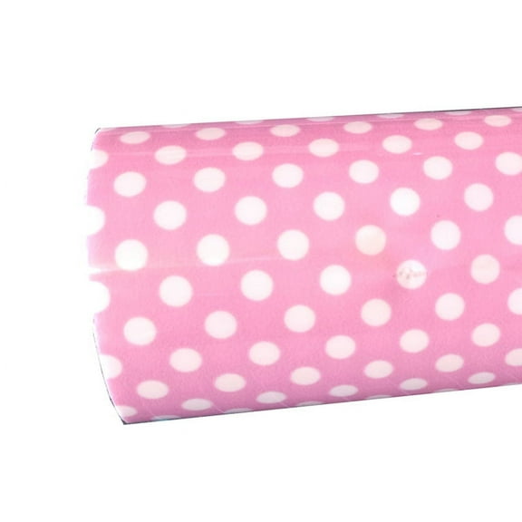 Pink Polka Dot Thermoflex Fashion Patterns 12" x 3' (3 feet) Roll, Iron on Heat Transfer Vinyl Roll, HTV