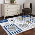 thumbnail image 3 of Summer Ocean Area Rugs 3'x5', Small Throw Rugs for Living Room Bedroom, Nautical Coastal Fish Food Wine Crab Navy Blue Indoor Outdoor Rug Non-Slip Low Pile Carpet Runner Reversible Floor Mats, 3 of 8
