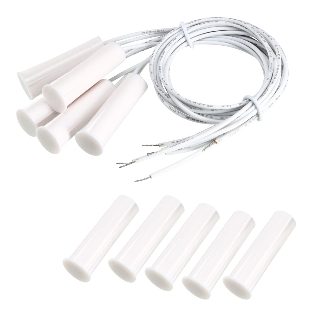 5 Long off white Home Alarm Magnetic Reed Switch Contacts Closed loop W/ Magnet 
