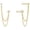 Gold, variant on 14K Gold Plated Double Stud Chain Earrings for Women, Dainty CZ Crystal Chain Drop Earrings, Cartilage Piercing Threader Earrings(Gold)