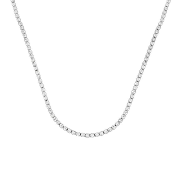 Unique Moments Women's 5 Ct. Lab Grown Diamond Tennis Necklace in Sterling Silver