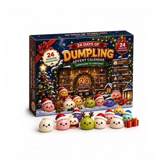 Christmas Advent Calendar 2026, 24 Days Countdown Calendar with 24 Pcs Cute Dumpling Squish Toys,Holiday Mystery Blind Box Gift for adults