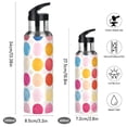 thumbnail image 2 of Yayeee 20oz Insulated Water Bottle Double Wall Stainless Steel with Flip Straw Lid, Colorful Circles, 2 of 7